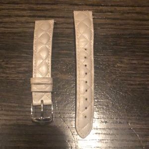 Michele 16mm White Quilted Leather Band
